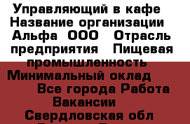 Управляющий в кафе › Название организации ­ Альфа, ООО › Отрасль предприятия ­ Пищевая промышленность › Минимальный оклад ­ 15 000 - Все города Работа » Вакансии   . Свердловская обл.,Верхняя Тура г.